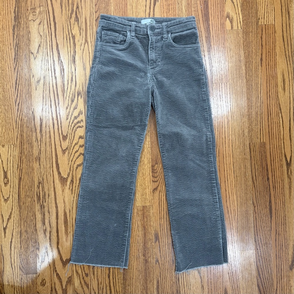 Kut from the Kloth Gray Corduroy Trousers with Raw Hem